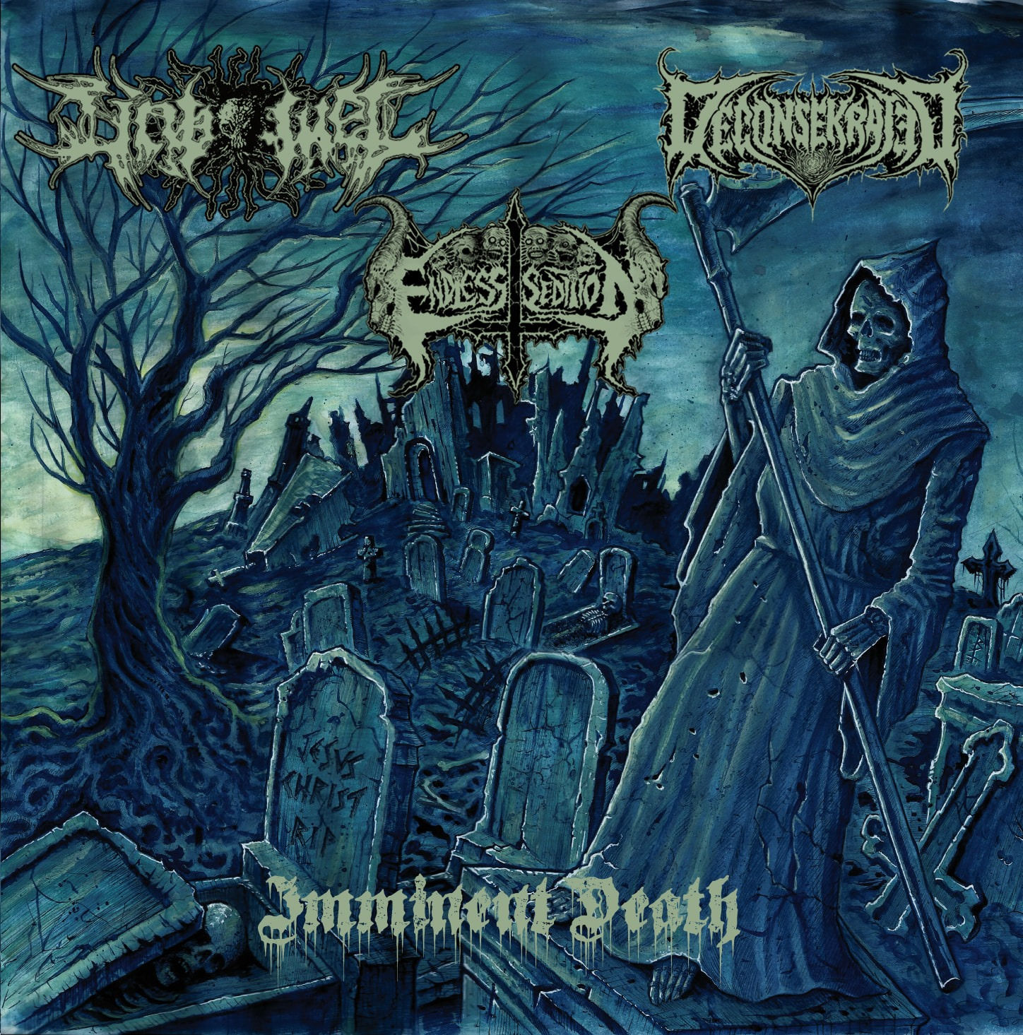 "IMMINENT DEATH" ENDLESS SEDITION / DECONSEKRATED / UNBOWEL (SPLIT CD)