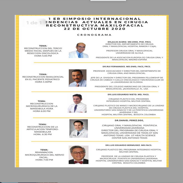 Conferencista en Simposio Internacional - Reconstrucción Microquirúrgica de Mandíbula