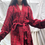 Thumbnail: Unisex maroon checkered robe