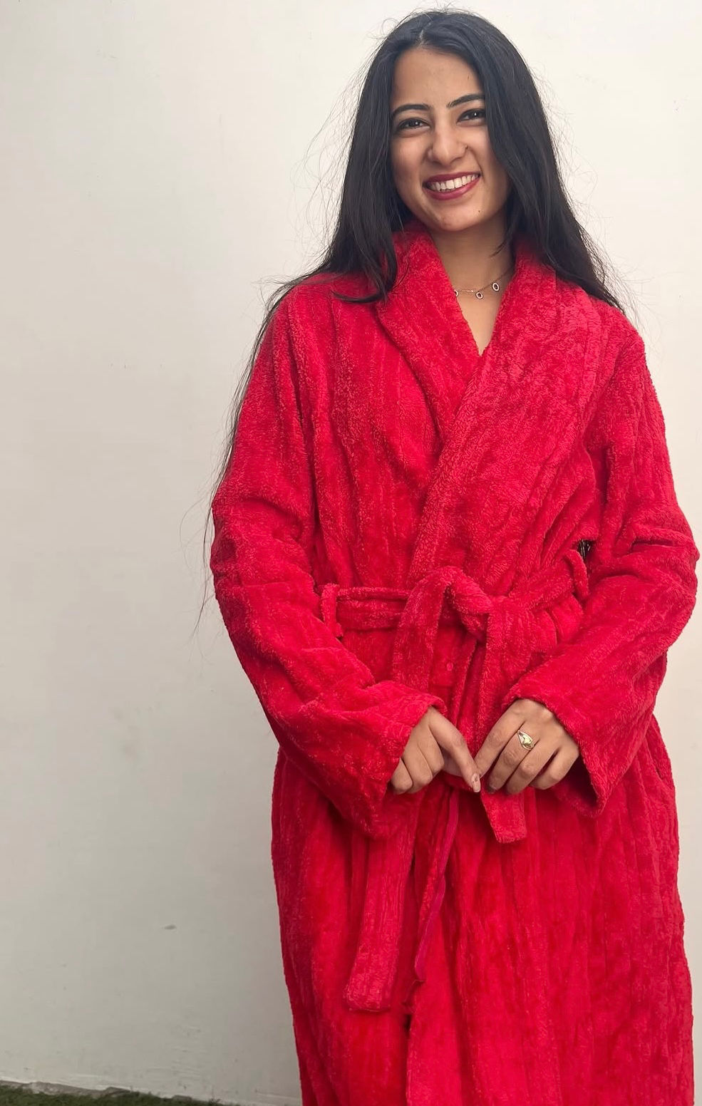Bridal red bathrobe