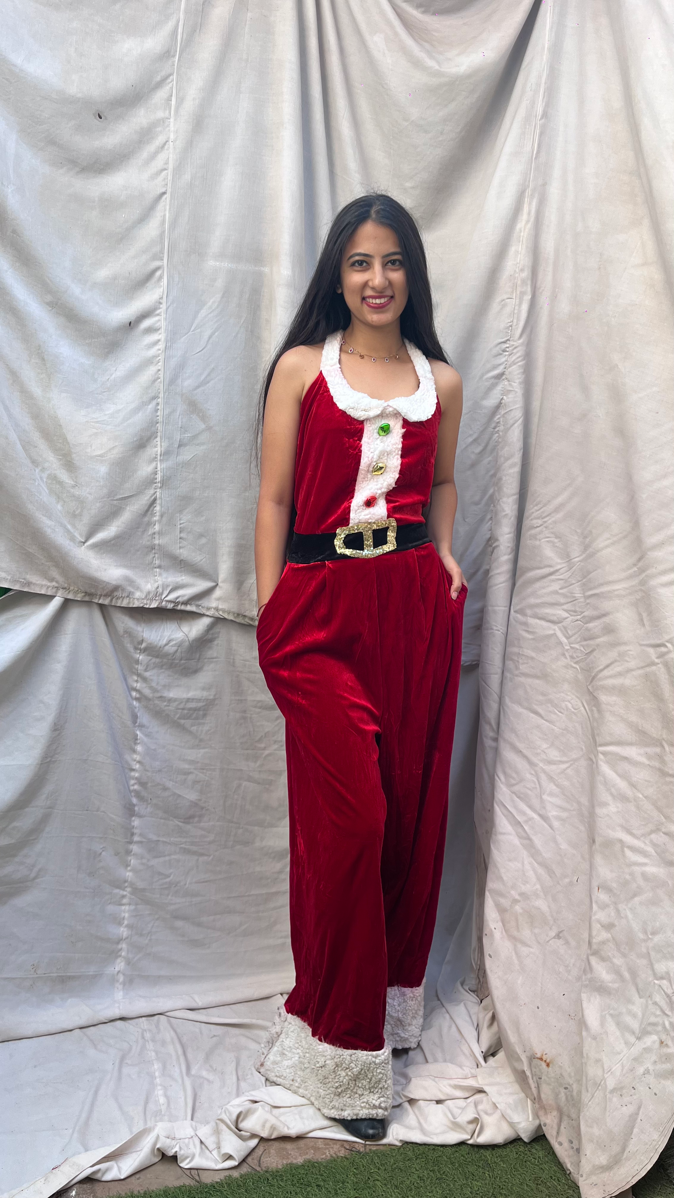 Christmas inspired velvet touch jumpsuit
