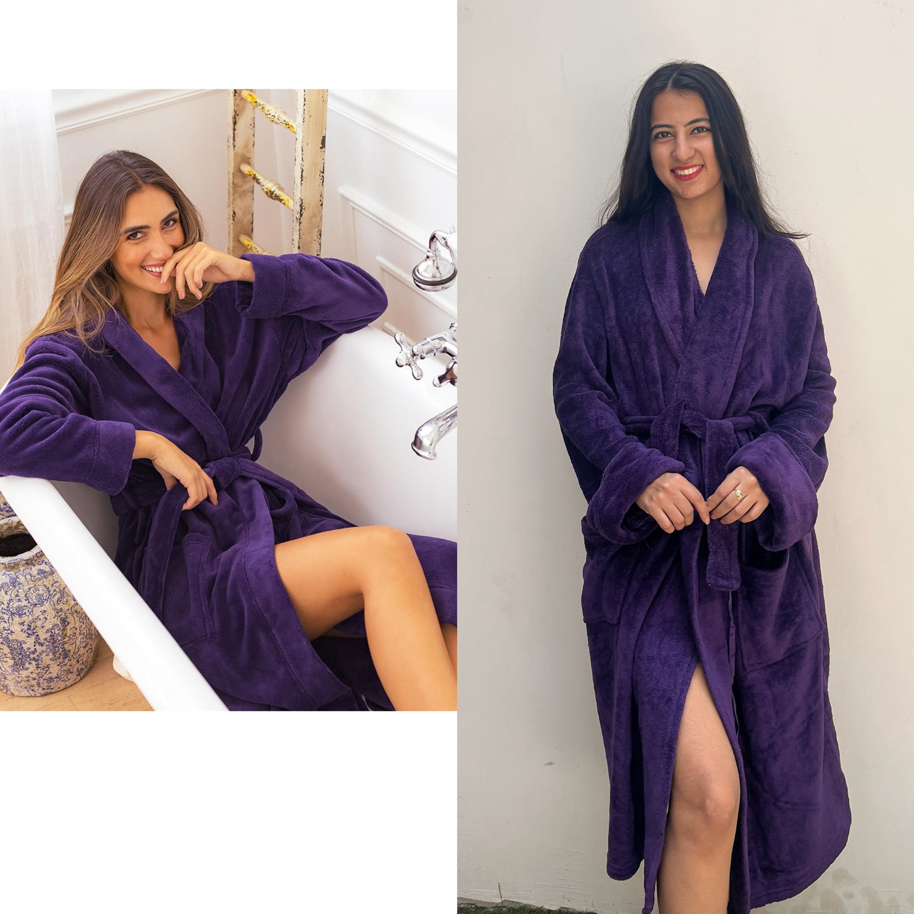 Solid purple bathrobe