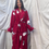 Thumbnail: Maroon cute Christmas print robe