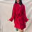 Thumbnail: Cherry red knee length robe