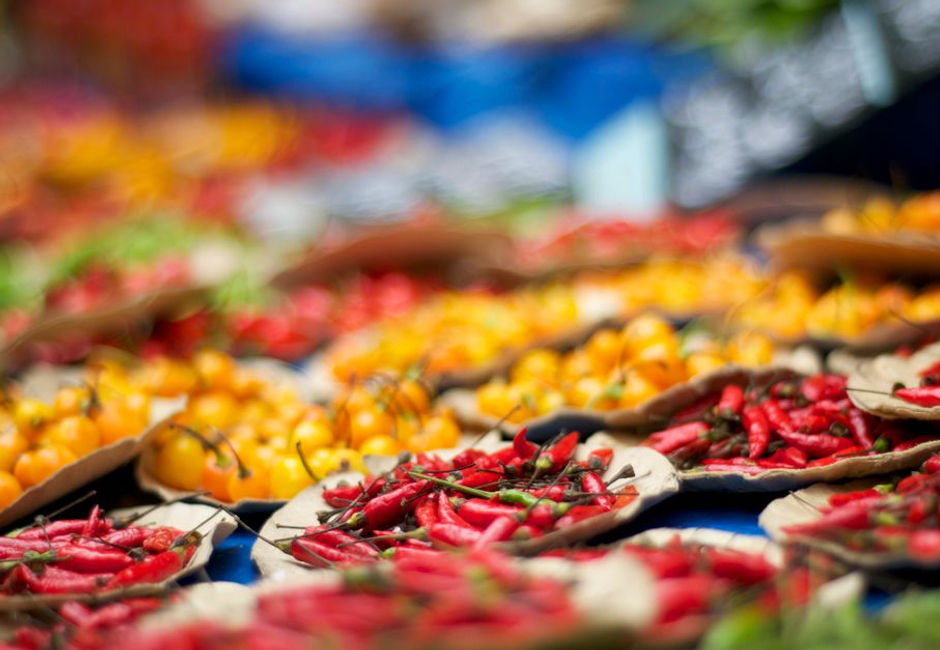 A colorful image of fruits and vegetables