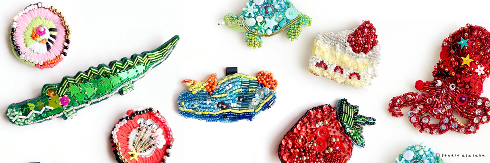 ビーズ刺繍作品群