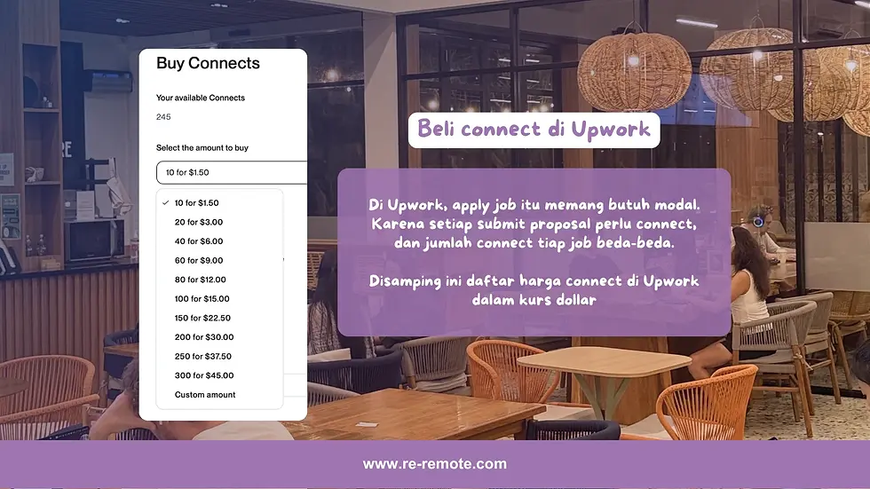 Harga connect di Upwork