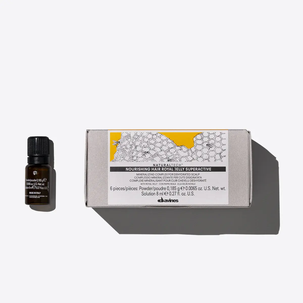 Davines Royal Jelly Superactive  for very dehydrated scalp. It carries out a nourishing and remineralizing action on thescalp