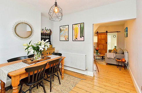 modern and vibrant dining area