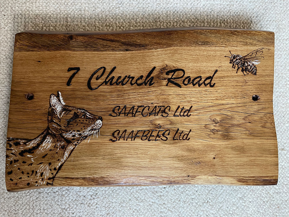 Bespoke address plaque made of wood