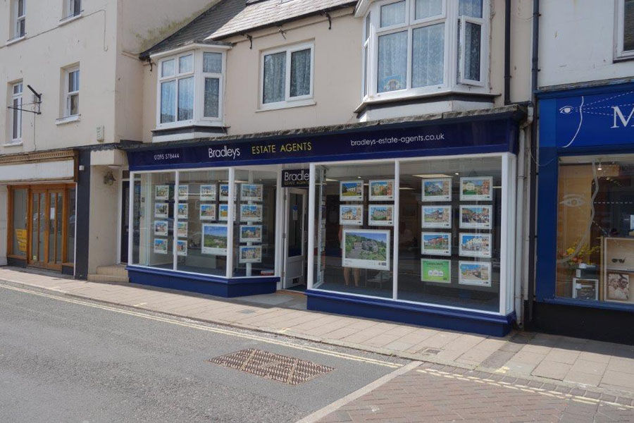 window display outside of an estate agents