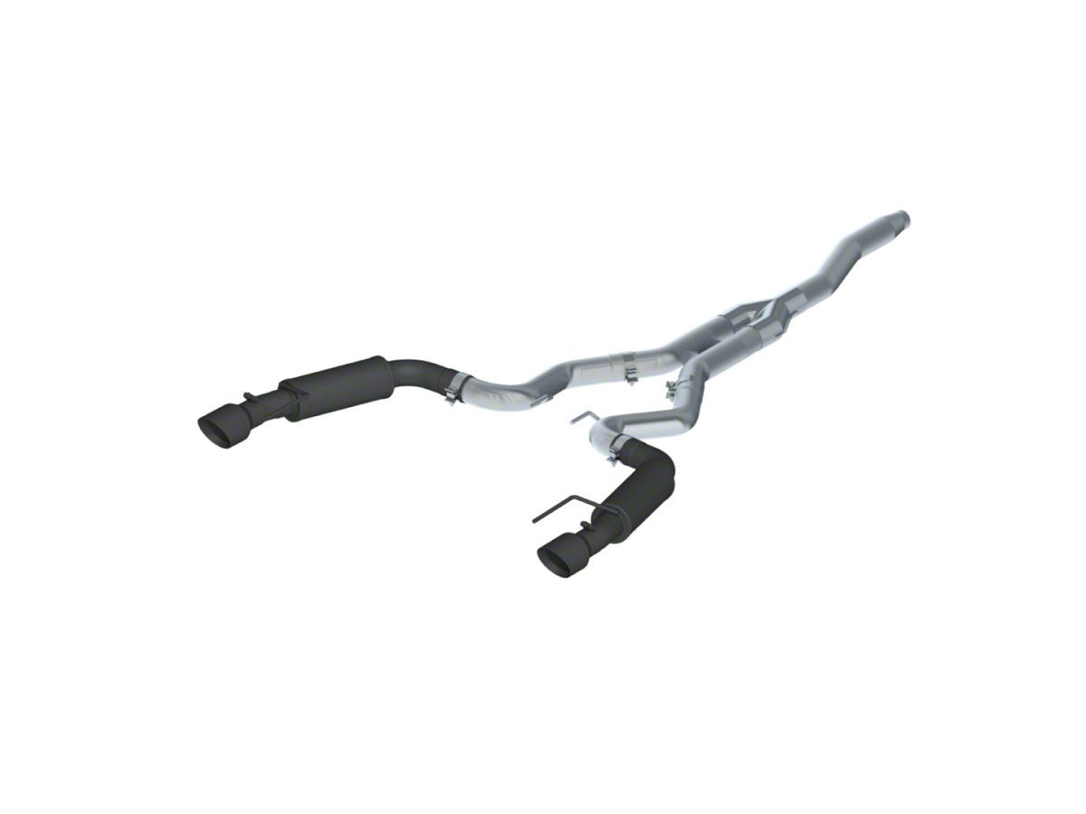 MBRP Black Series Cat-Back Exhaust with Y-Pipe; Race Version(15-22 Mustang EcoBo