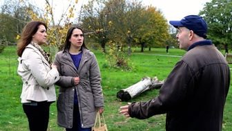 John Dredge, Alison Harris and Cici Clarke in a park