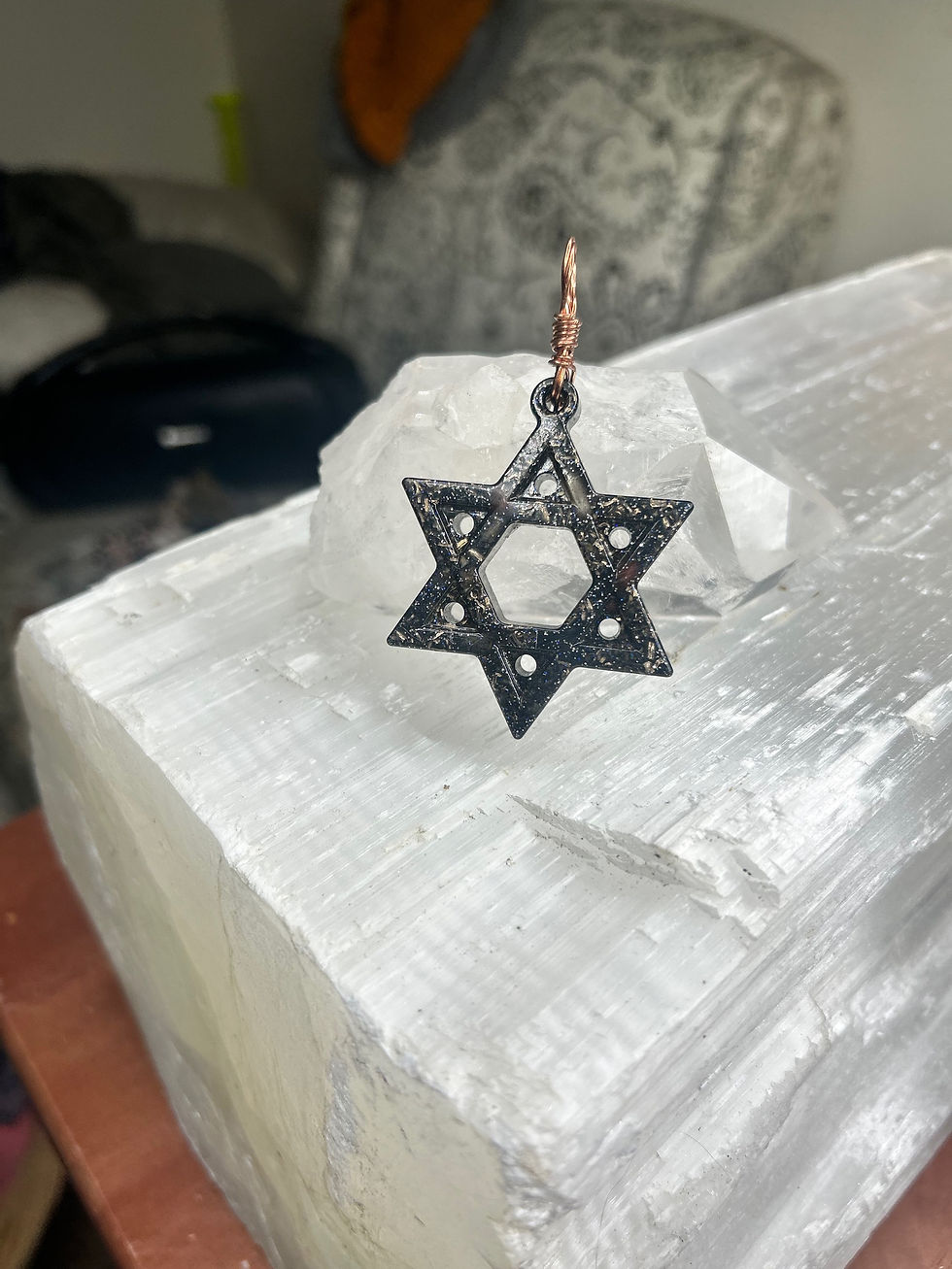 Thumbnail: Orgone Merkaba Pendant Wrapped in Pure Copper  w/ Copper ball chain