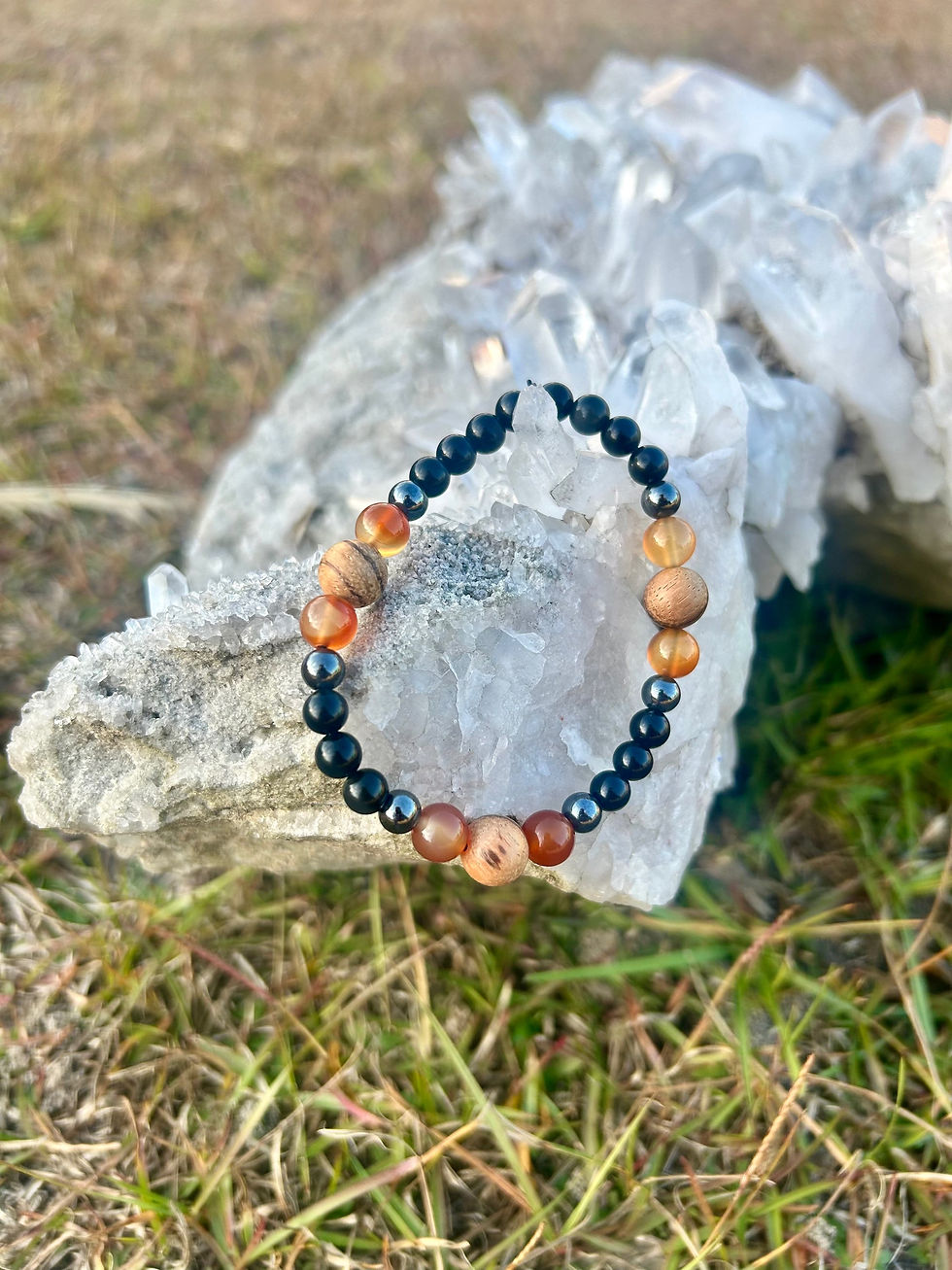 Thumbnail: Rainbow Obsidian, Hematite, Carnelian & Picture Jasper Gemstone Bracelet
