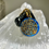 Thumbnail: Ocean Blue Flower of Life Pendant Hand Wrapped in Pure Brass 