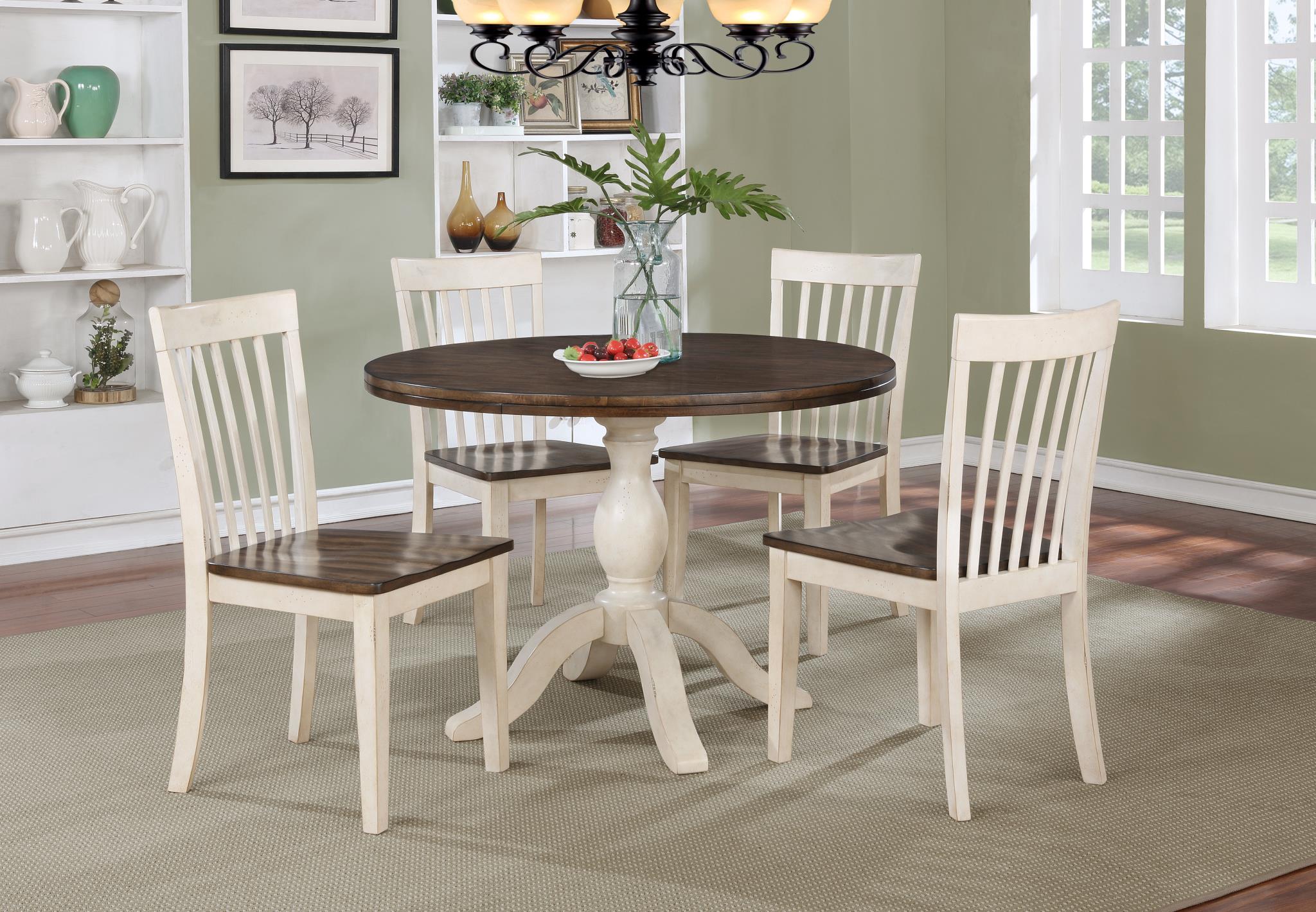 White Pedestal Farmhouse Set