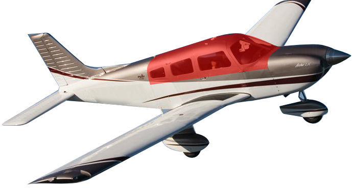 Thumbnail: Piper PA28 Cockpit Cover in Stratus Touring Silver (Short cut)