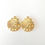 Miniatura: p115 - Piercing de conchas com strass e pintura em resina banhado a ouro - par