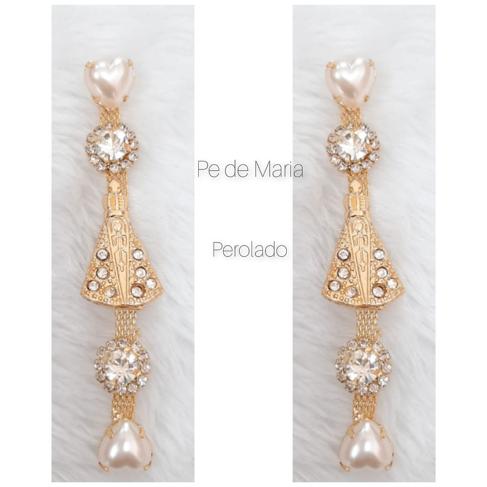 Miniatura: 710 - Cabedal lateral de Nossa Senhora banhado a ouro - par