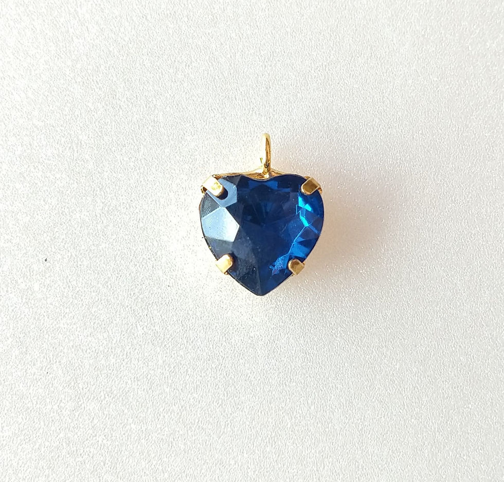 Miniatura: 573 - Coração com pedras banhado a ouro 1cm - unidade