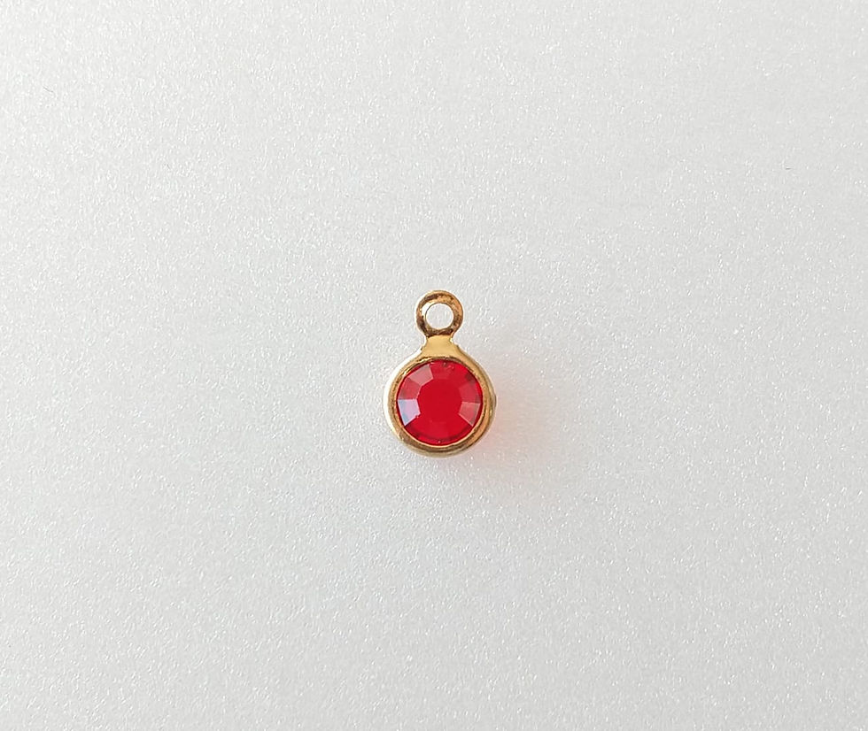 Miniatura: 461 - Bolinha de cristal colorida com Aro banhada a ouro - unidade