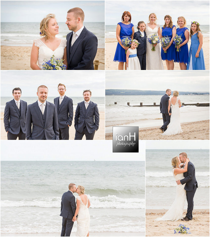 Bridal photos on Bournemouth beach