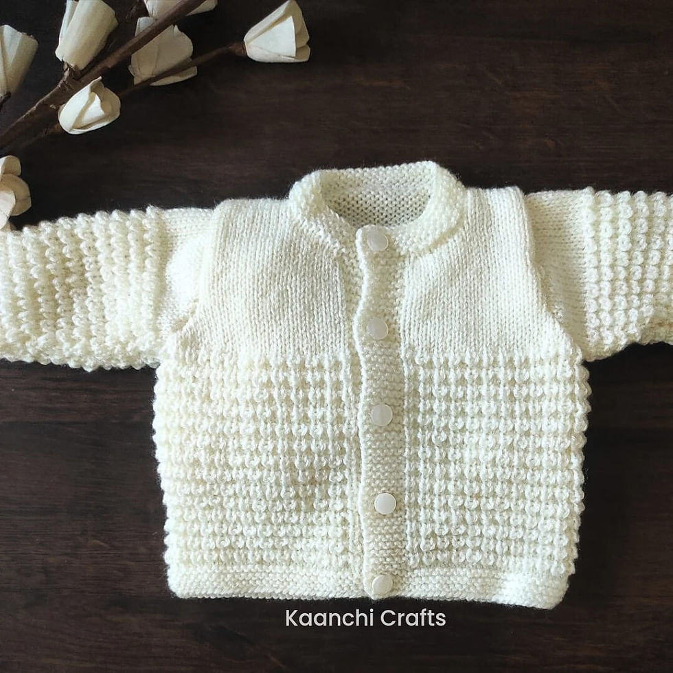 Thumbnail: Candy Cream - Newborn Handknit Baby Set