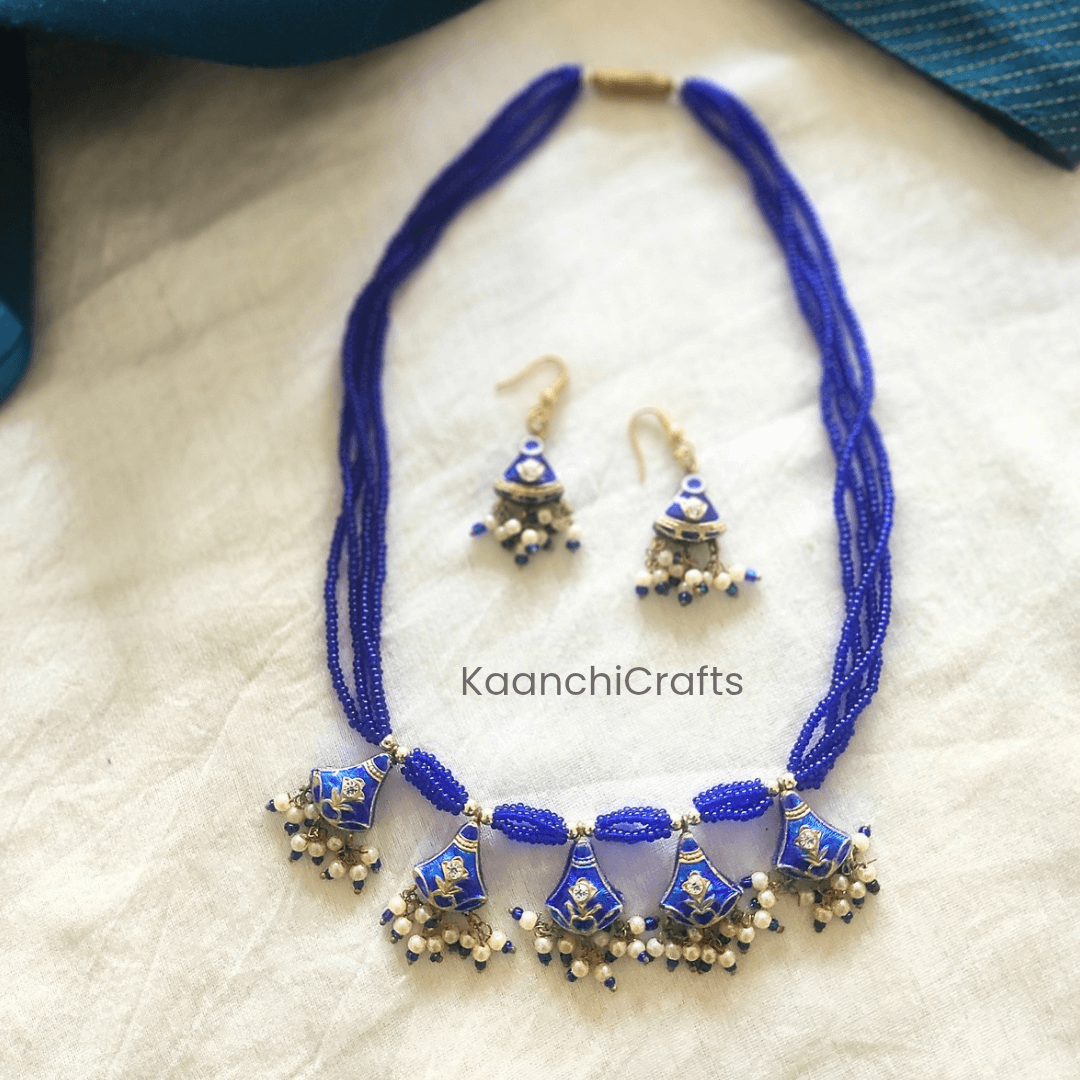 Neela Lac Meenakari Necklace Set