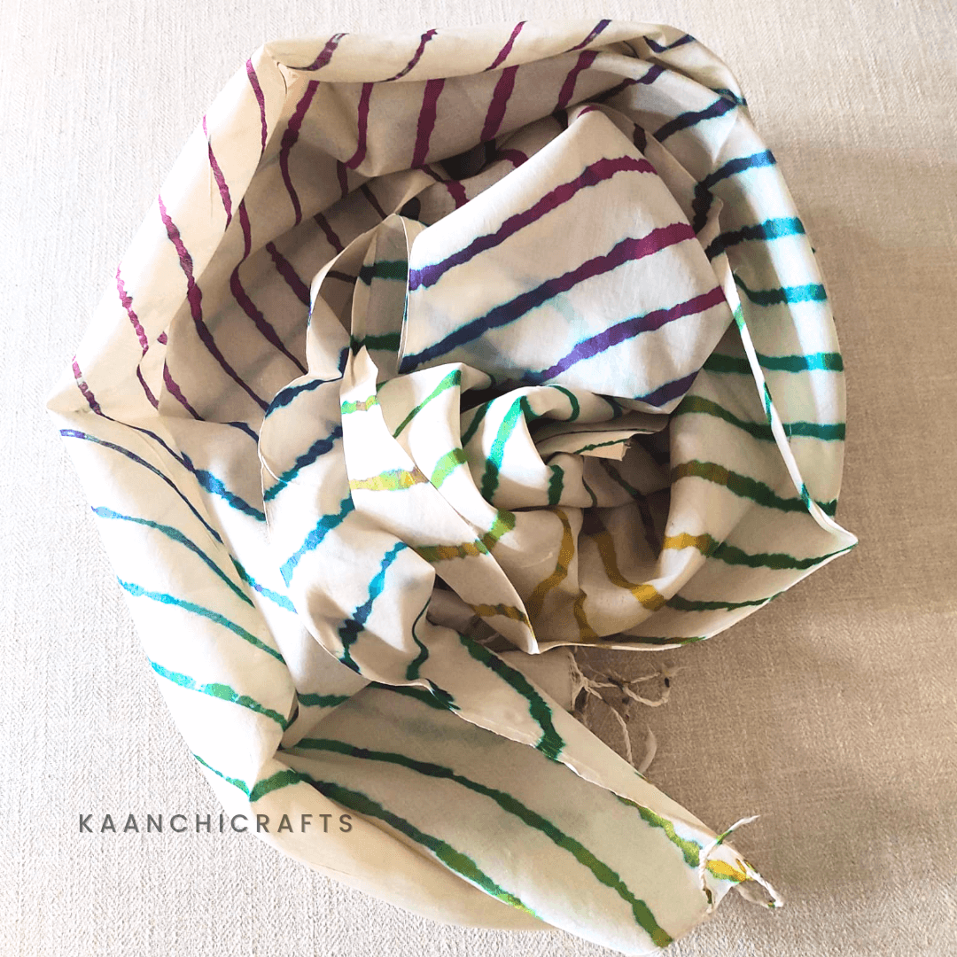 Rainbow Leheriya Tussar Silk Stole