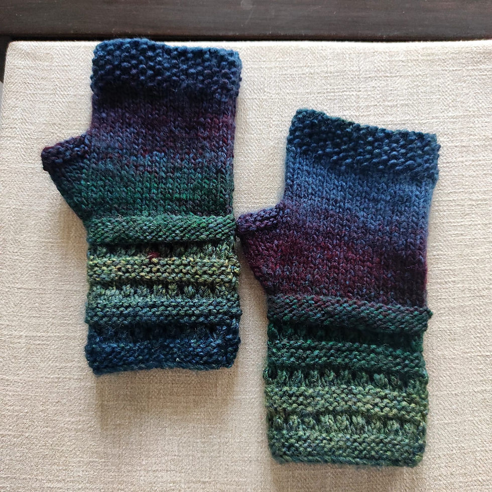 Thumbnail: Forest Green Handknitted Mitts