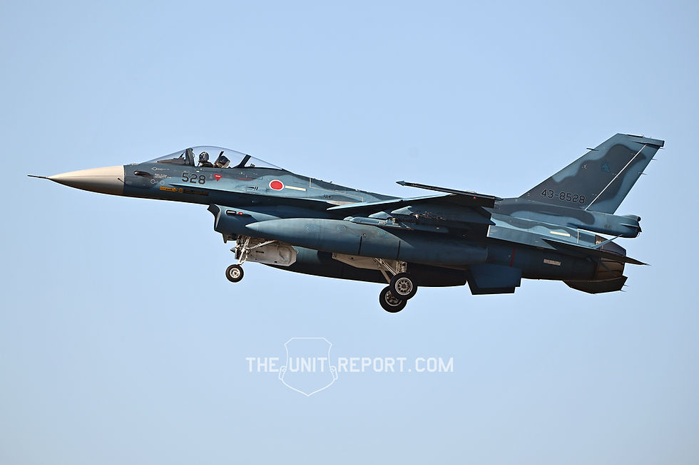 The ill-fated F-2A, serial number 43-8528, seen on short final for Hyakuri in December of 2024. Photo Robin Polderman