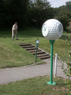 Clock on golf course