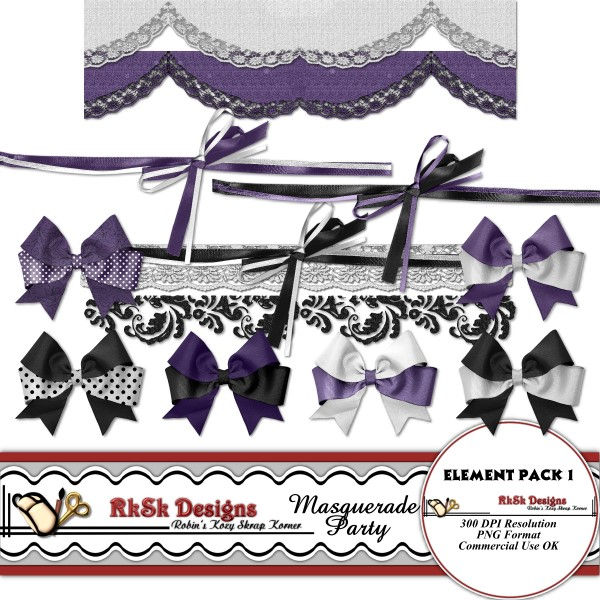 Thumbnail: Masquerade Party Digital Scrapbooking Kit