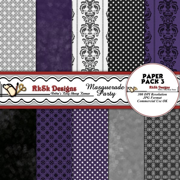 Thumbnail: Masquerade Party Digital Scrapbooking Kit