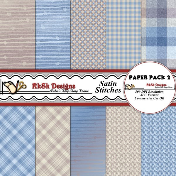 Thumbnail: Satin Stitches Digital Scrapbooking Kit