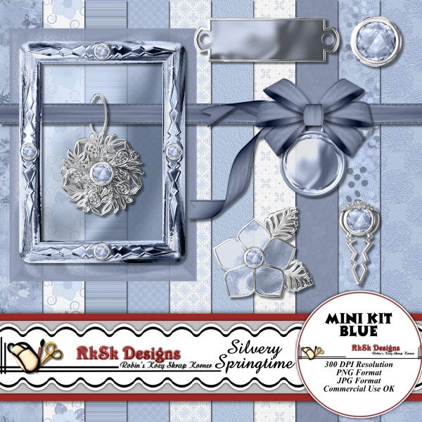 Thumbnail: Silvery Springtime Scrapbooking Kit