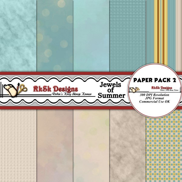 Thumbnail: Jewels of Summer  Digital Scrapbooking Kit