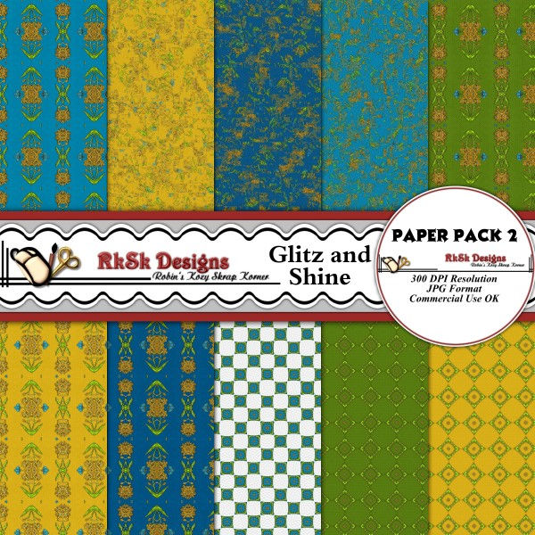 Thumbnail: Glitz & Shine Digital Scrapbooking Kit