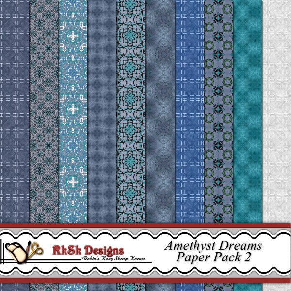 Thumbnail: Amethyst Dreams  Digital Scrapbooking Kit