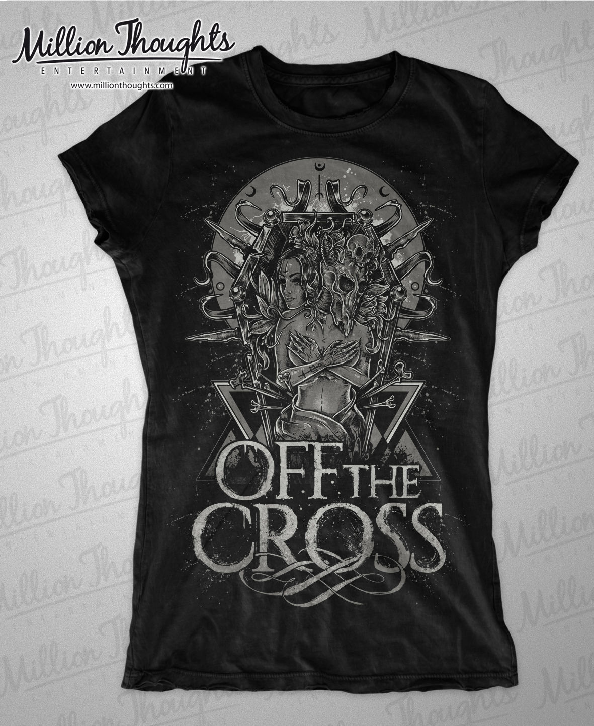 GIRLIE SHIRT - Skullwoman Grey