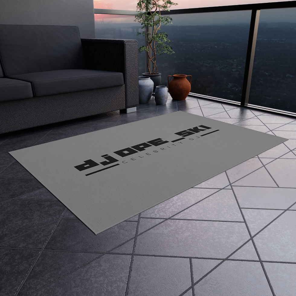 Thumbnail: Stylish Outdoor Rug with DJ OPE_SKI Design - Perfect for Events & Gatherings