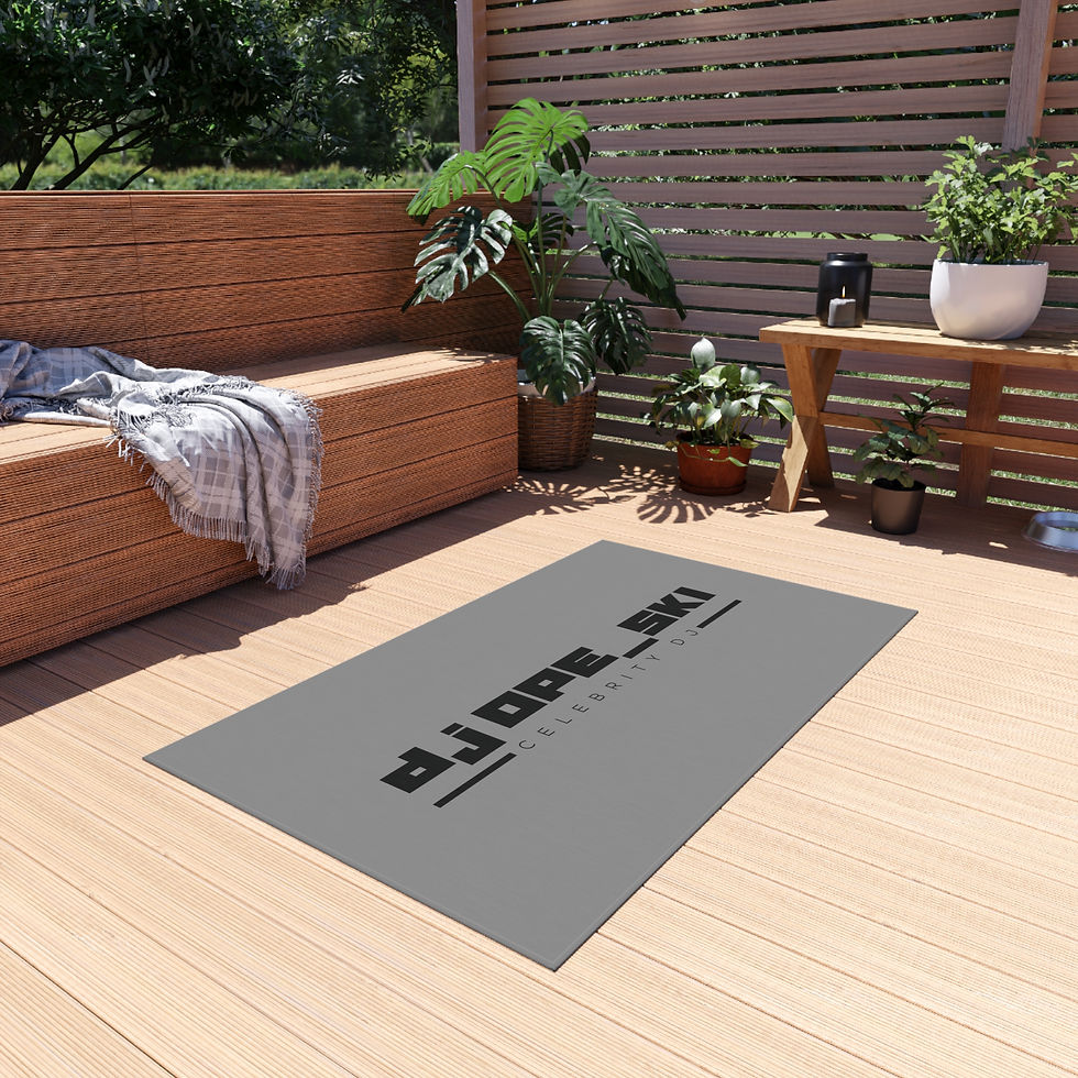 Thumbnail: Stylish Outdoor Rug with DJ OPE_SKI Design - Perfect for Events & Gatherings