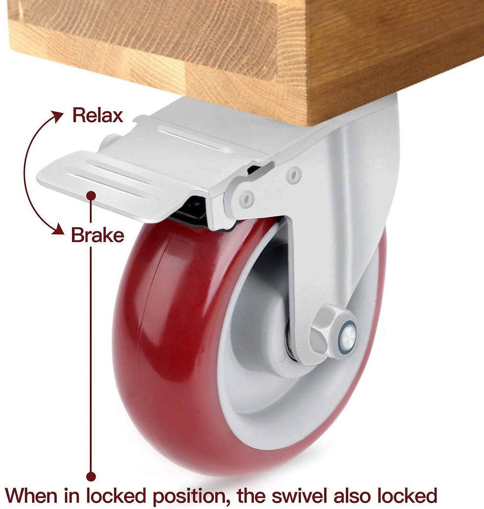 Heavy Duty Casters, Lockable Bearing Caster Wheels with Brake