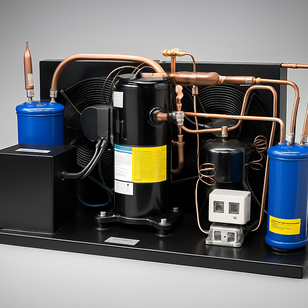 Thumbnail: Indoor QTYM86E7G-Q100 Scroll Med Temp Condensing Unit 5HP, R404A 3PH/220