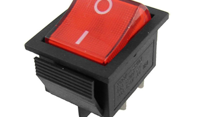 Red Rocker Switch Double Throw 16A 250VAC 1HP 125VAC
