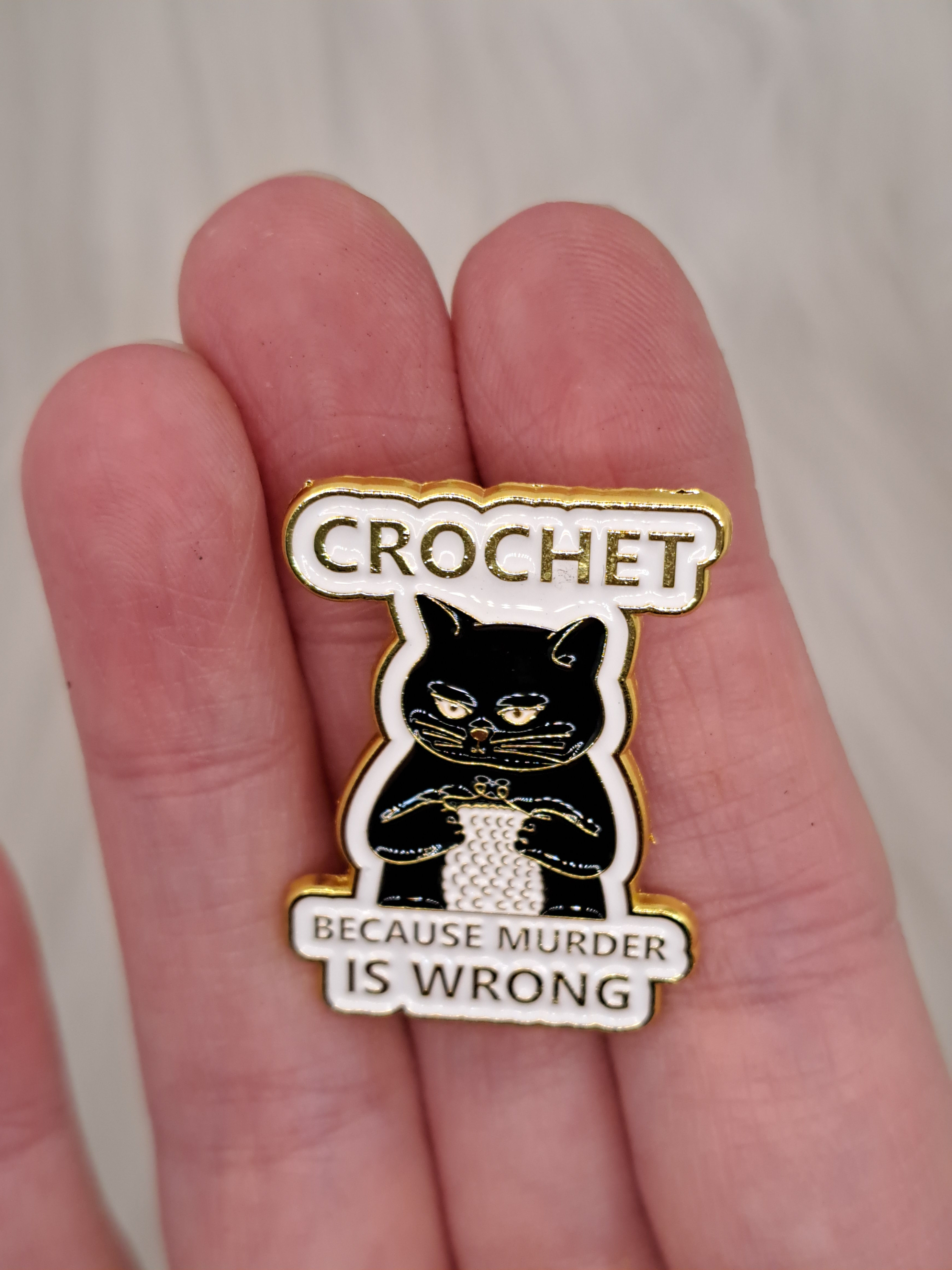 Crochet Cat pin/Badge