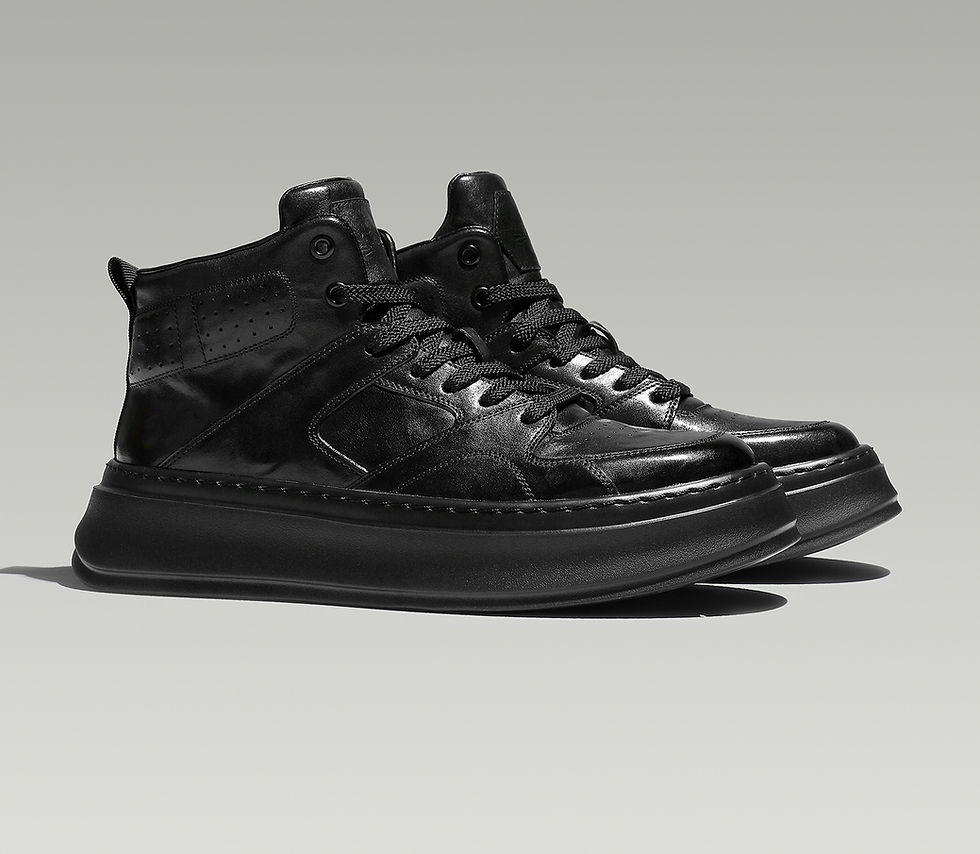 Thumbnail: Mens Comfortable Leather Work Shoes with Warm Lining and Hand Scratch Texture