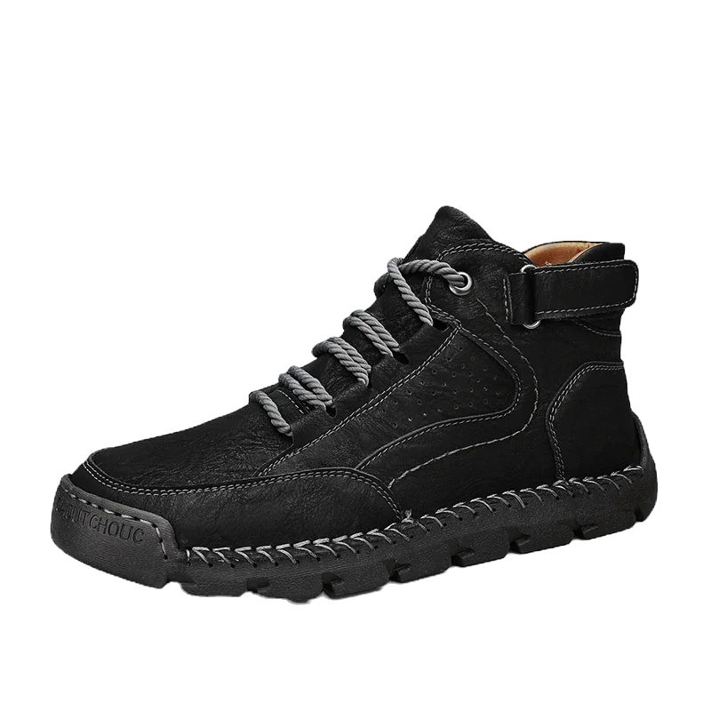Thumbnail: Soft Comfortable Leather Boots for Men Warm Casual Outdoor Autumn Winter Wear