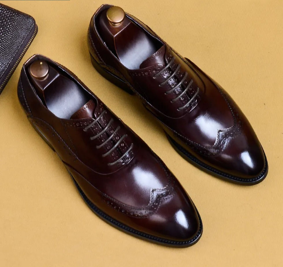 Thumbnail: Luxury Genuine Leather Brogue Dress Shoes for Men with Classic Designer Look